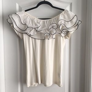 White Ruffle Top